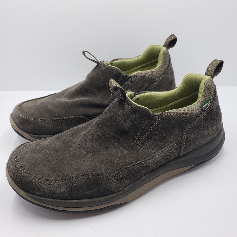 LL Bean Tek 2.5 Suede Mocs Mens 13 M Green Waterproof Primaloft Slip On Shoes